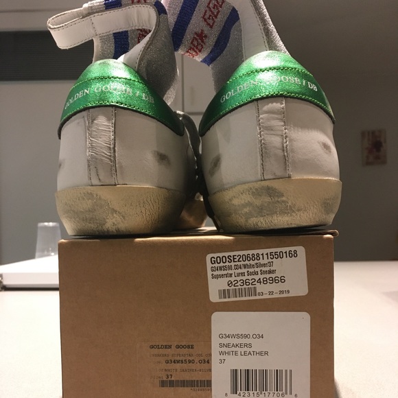 Golden Goose White Superstar Sock High-Top 37 NIB - Picture 3 of 8